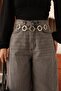 Anthracite High Waist Balloon/Baggy Fit Washed Women's Jeans - 3