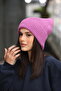 Women's Pink Soft Textured Ribbed Knit Winter Beanie - 5