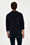 Men's Regular Fit Regular Fit Zippered Hooded Navy Blue Knitted Cardigan 50307765-Vr033 - 5