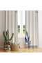 Modern Designed Single Wing Background Curtain with Blue Leaf and Gold Detail 140X260 cm - 3