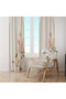 Cream Floor Gold Frame and Floral Pattern Single Wing Background Curtain 140X260 cm - 4