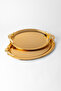 Set of 2 Stainless Steel Gold Trays – Oval Patterned Serving and Presentation Tray, Non-Tarnishable, Non-Fading - 3