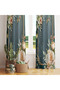 Dark Blue Gold Framed Rose 140X260 Single Wing Background Curtain - 3