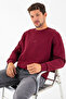 Men's crew neck j print 3-thread sweatshirt burgundy - 25k 1101 - 4