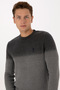 Men's Regular Fit Crew Neck Anthracite Melange Sweater 50307871-Vr081 - 2