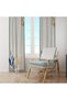 Modern Designed Single Wing Background Curtain with Blue Leaf and Gold Detail 140X260 cm - 4