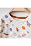 Children's 2-Piece Set Gift Baby Girl and Boy Space Dinosaur and Planet Pattern Cotton Bottom Top Set - 2