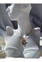 316L Steel Gold Color Chain Mix Color Flower Embroidered Zircon Stone Detailed Portrait Model Necklace - 2