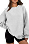 Women's Sweatshirt Oversized Wide Fit İçi Ş Fleece-Lined Crew Neck Oversized Sweatshirt Ka - 4