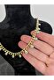 Gourmet Chain Mini Evil Eye Beaded Gold Shiny Brilliant Necklace - 5