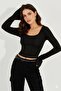 Women's Front Back U Crop Blouse