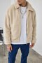 Lined Zippered Oversized Plush Coat - 2