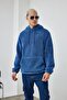 Basic Hooded Oversized Plush Sweatshirt - 4