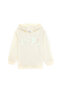 Girl's Cream Sequin Embroidered Shirt Fleece-Lined K Hooded Basic Sweatshirt 50314257-Vr256 - 4