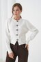 Soft Textured Premium Yarn Big Rose Button Detail Knitwear Cardigan Aw25Hi0049 - 6