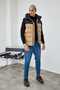 Premium Men's Hooded Thick Camel Color Puffer Vest Ls-59293 - 2