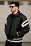 Oversize Comfortable Fit Leather Jacket - 4