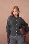 Oversized Buklet Yarn Crew Neck Knitwear Cardigan Aw25Hi0052 - 3