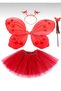 Red Butterfly Costume Set - Tutu Skirt, Wings, Crown and Wand |   Girl's Party Costume - 2