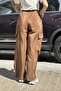 Women's Parachute Fabric Cargo Pocket Palazzo Pants - 4