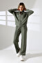 College Collar Zippered Double Tracksuit Set - 2