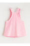 Ozmarka New Season Pink Bow Detailed Velvet Baby Girl Salopet Dress and T-Shirt - 8