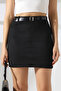 Mini Suede Skirt with Belt - 2