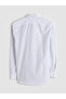 Navy Blue Slim Fit Long Sleeve Striped Men's Shirt - 6