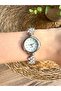 Stylish Silver Women's Wristwatch with Round White Stone Inside
