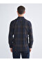 Navy Blue Regular Fit Long Sleeve Plaid Gabardine Men's Shirt - 4