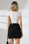 Mini Suede Skirt with Belt - 5