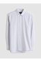 Navy Blue Slim Fit Long Sleeve Striped Men's Shirt - 5