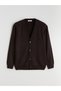 Brown Standard Fit V-Neck Men's Knitwear Cardigan - 6