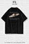 Unisex Women's and Men's Saturn Printed Special Design Oversize T-Shirt