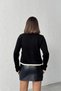 Women's Black Lace-Up Stylish Pocket Detail Elegant Knitwear Cardigan - 4