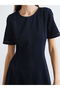 Özmarka New Season Crew Neck A-Line Jean Dress - 3