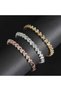 Gold Heart Detailed Zircon Stone Tennis Bracelet – Elegant & Sparkling Design |   Woman |   Stainless Steel - 4