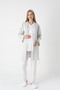 Women's Ecru Jacquard Shawl Collar Lace Winter Special Design Maternity Pajama Set