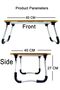 Portable Folding Bed Laptop Desk with iPad & Cup Holder - Beige - 4