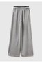 Women's light grey modal blend wide leg joggers with pockets and drawstring waist - 4