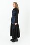 Denim Detailed Belted Long Dress - 32008Elb - Black-Blue - 2