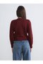 Vizyon New Season Crew Neck Self-Patterned Women's Knitwear Cardigan - 4