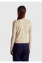 Women's Cream Viscose Blended All over Patterned Buttoned Cardigan - 2