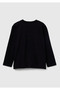 Boy's Black Front Printed Jersey Long Sleeve T-Shirt - 2