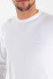 Men's Crew Neck Jb Embroidered Knit Sweater White - K-2601 - 6