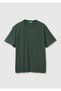 Men's Green 100% Cotton Logo Embroidered Crew Neck T-Shirt - 2