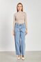 Women's Baggy Jean Pants with Front Pockets - Blue - 4