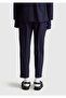 Women's Navy Blue Viscose Blend Folded-Leg Jogger Pants - 3