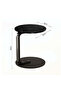 Side Table Small End Table, C-Shaped Wood Sofa Table with Metal Frame for Living Room, Bedroom, Smal - 6