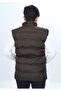 Khaki Boy's Water Repellent D Mock Neck Inflatable Vest with Zippered Pockets - 6